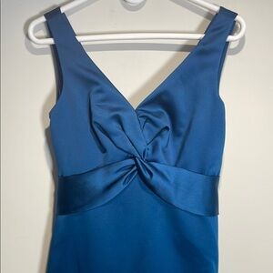 David’s Bridal Teal Embroidered Formal Dress Bridesmaid Evening Gown